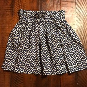 UMGEE Navy Blue Patterned Elastic Waist Skirt